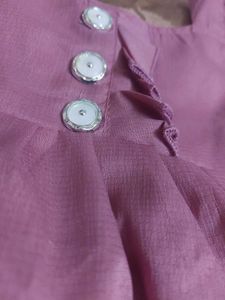 Pink Frock Set For Kid From 3 To 6 Month Old