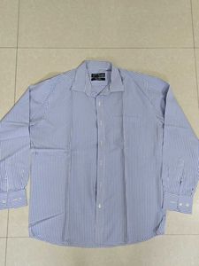 Men's Blue Checked White Shirt