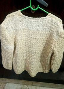 Cream Knit Button-Down Cardigan