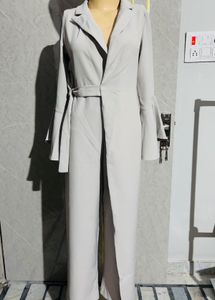 Elegant Grey Duster Coat | S