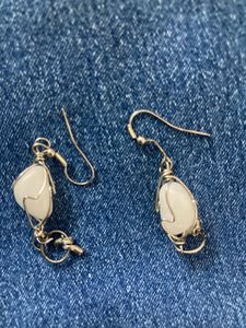 White Stone Earrings
