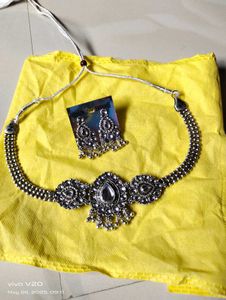 Oxidized Silver Necklace & Earring Set😍😍
