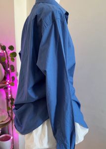 Blue Oversized Button-Down