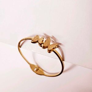 Golden Twin Butterfly Cuff Bracelet