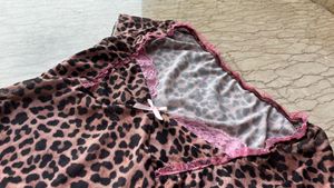 Y2K Cheetah Print Top With A Pink Bow