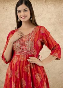 Elegant Red Printed Kurta
