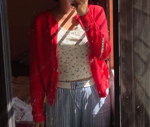 Red Cardigan Sweater🍎