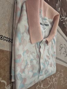 New Floral Print Polo T-Shirt