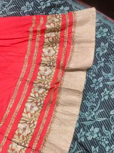 Carrot Toned Colour Embroidered Anarkali