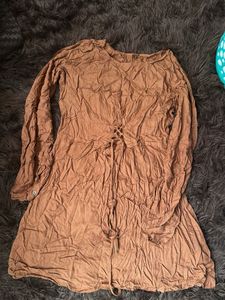 Brown Long Sleeve Dress
