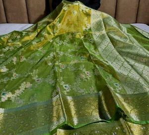 Elegant Green Banarasi Saree