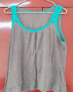 Jockey Women Charcoal Grey Solid Lounge Tank Top