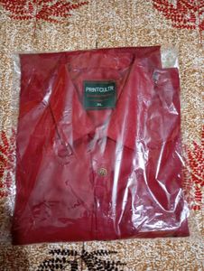 PRINTCULTR Red Button-Down Shirt - XL