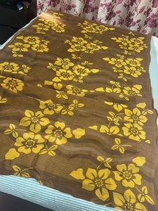 Mustard n Brown Designer Saree