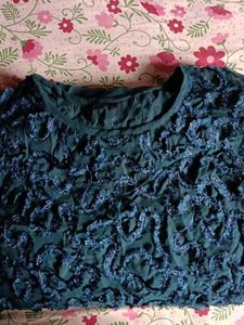Size XL Elegant Embellished Teal Dress