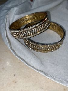 Golden Zircon Brass Bangles