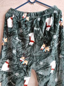 2PCS PLUS SIZE Fashion Fleece Night Suit