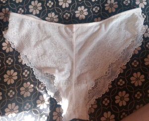 Off White Lace Thong