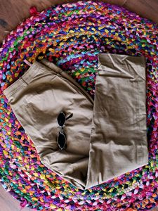 Straight Fit Khakhi Pants