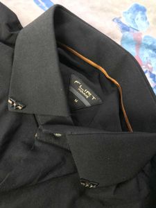 Hand Painted  Shirt Black Button-Down