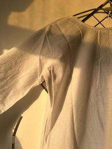 Beautiful White Cotton Chikankari Kurti