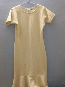Yellow Bodycon Frill Dress