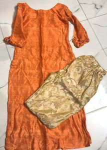Orange Silk Salwar Kameez
