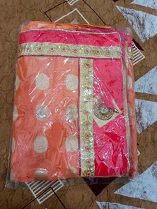 Party Wear Saree With Blouse Piece