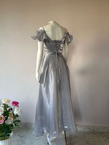 Elegant Silver Off-Shoulder Dress