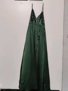 Bottle Green Color Gown