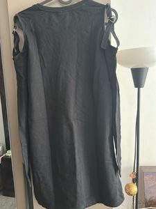 Black t-shirt dress with cut out sleeves