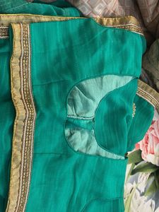 green saree with blouse