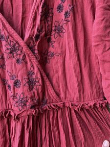 Bohemian embroidery flared maxi dress