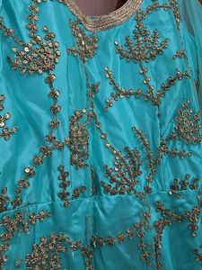 Cyan Ethnic Festive Lehenga