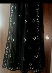 Black,Silver Sequins Lehenga Choli &amp; Dupatta