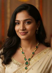 Green &amp; pink  Gold Necklace set of 2