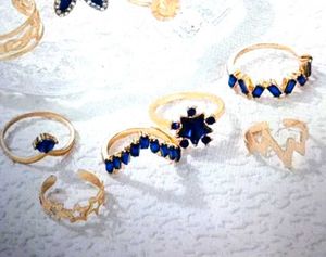 Blue 💍 stonev✨ Rings Set