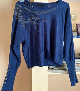 Embellished Blue Top