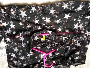 Star Print Button-Down Top