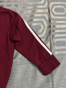 Burgundy Striped Hoodie