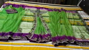 Heavy Stone Work Sari With Blouse