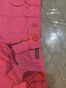 Salmon Pink Buttoned Shorts Size US 10