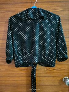 Polka Dot Ruffle Blouse