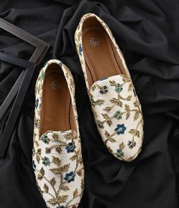 Embroidered Floral Loafers
