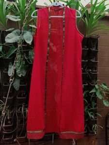 Red Sequin Duster Vest