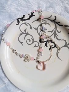 🎀 Heart Bow Necklace Pinterest Coquette Y2k