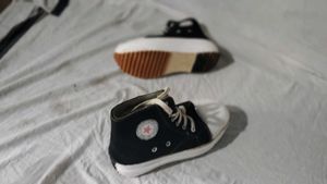 Black High-Top Platform Sneakers