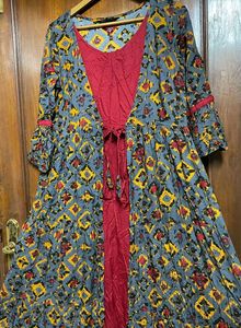 Floral Print Dress with Cardigan
