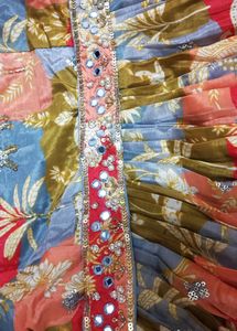 Handwork Heavy Floral Gown With Belt