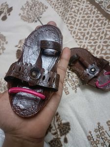 Leather Kola Puri Chappal For Baby Boy / Girls 6-12 Months Old Only Wore 2 Times